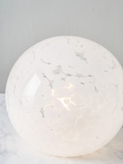 Pacific White Speckled Glass Spherical Table Lamp - Image 3 of 6