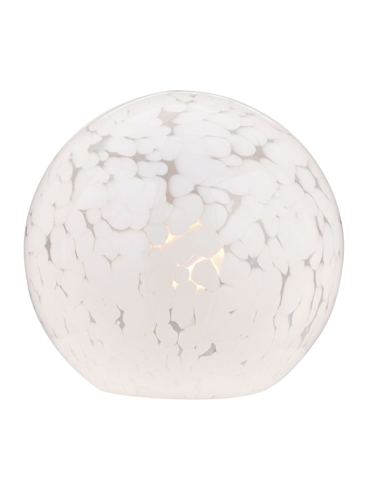 Pacific White Speckled Glass Spherical Table Lamp - Image 6 of 6
