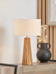 Pacific Natural Mango Wood Textured Cone Table Lamp - Image 1 of 6