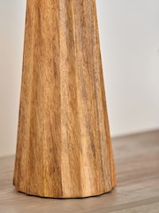 Pacific Natural Mango Wood Textured Cone Table Lamp - Image 2 of 6