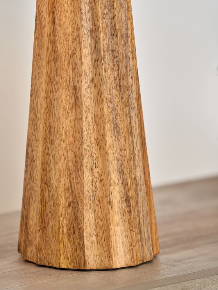 Pacific Natural Mango Wood Textured Cone Table Lamp - Image 2 of 6
