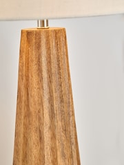 Pacific Natural Mango Wood Textured Cone Table Lamp - Image 4 of 6