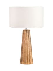 Pacific Natural Mango Wood Textured Cone Table Lamp - Image 5 of 6