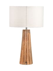 Pacific Natural Mango Wood Textured Cone Table Lamp - Image 6 of 6