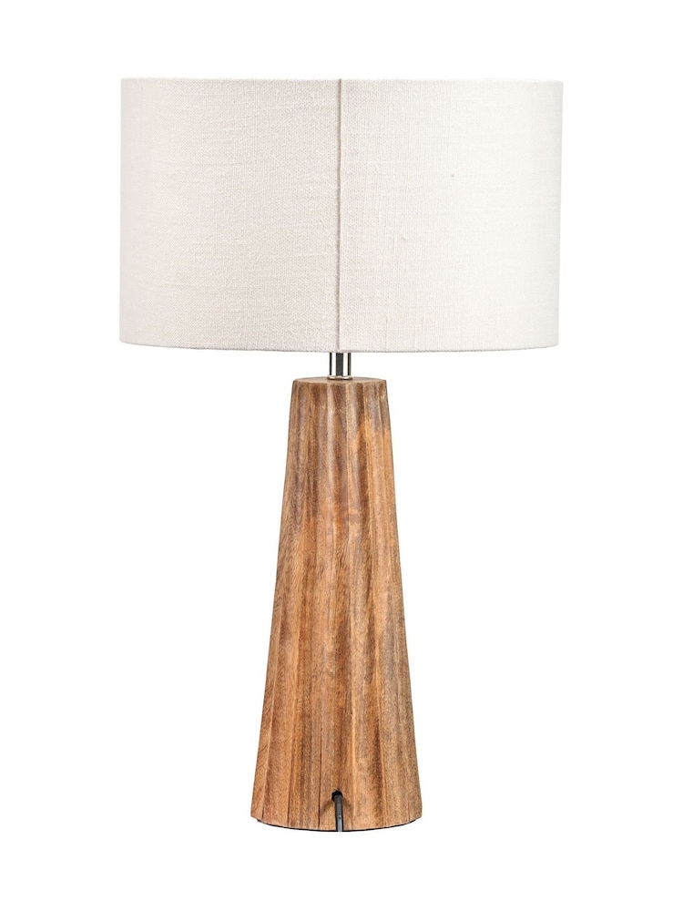 Pacific Natural Mango Wood Textured Cone Table Lamp - Image 6 of 6