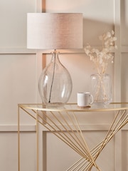 Pacific Clear Metal Curved Table Lamp - Image 1 of 6
