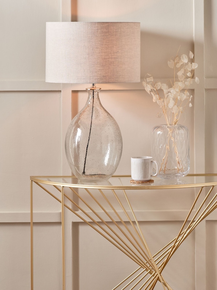 Pacific Clear Metal Curved Table Lamp - Image 1 of 6