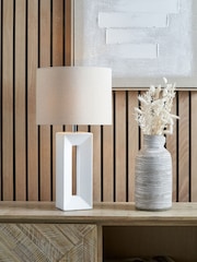 Pacific White Ceramic Tall Table Lamp - Image 1 of 6