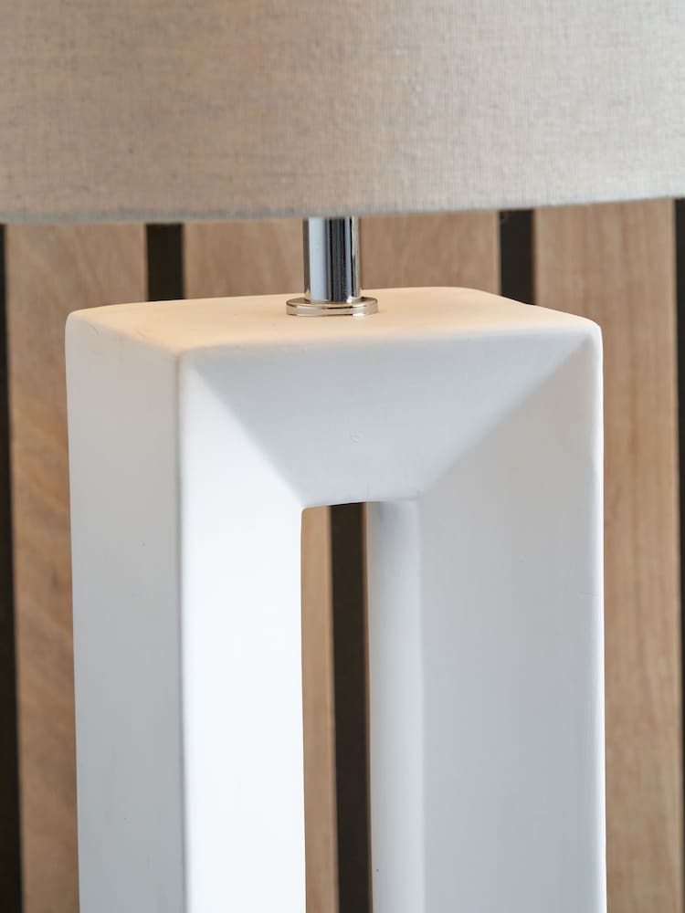 Pacific White Ceramic Tall Table Lamp - Image 2 of 6