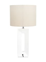 Pacific White Ceramic Tall Table Lamp - Image 6 of 6