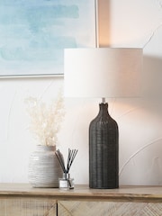 Pacific Dark Brown Rattan Bottle Table Lamp - Image 1 of 6