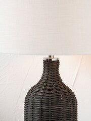 Pacific Dark Brown Rattan Bottle Table Lamp - Image 2 of 6