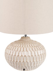Pacific White Textured Glazed Ceramic Table Lamp - Image 6 of 6