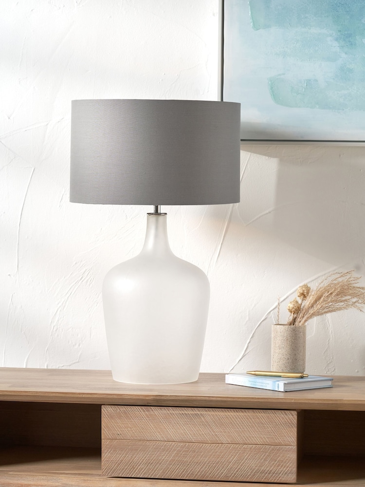 Pacific White Frosted Glass Table Lamp - Image 1 of 6