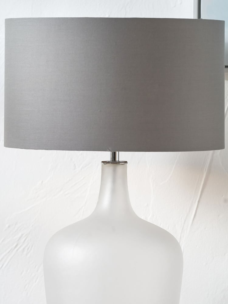 Pacific White Frosted Glass Table Lamp - Image 2 of 6