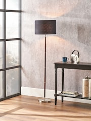 Pacific Black Wood Effect Floor Lamp - Image 1 of 6