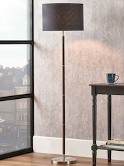 Pacific Black Wood Effect Floor Lamp - Image 2 of 6
