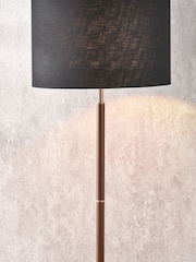 Pacific Black Wood Effect Floor Lamp - Image 3 of 6
