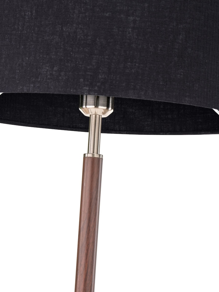 Pacific Black Wood Effect Floor Lamp - Image 6 of 6