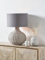 Pacific Light Grey Rattan Table Lamp - Image 1 of 6