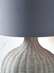 Pacific Light Grey Rattan Table Lamp - Image 2 of 6
