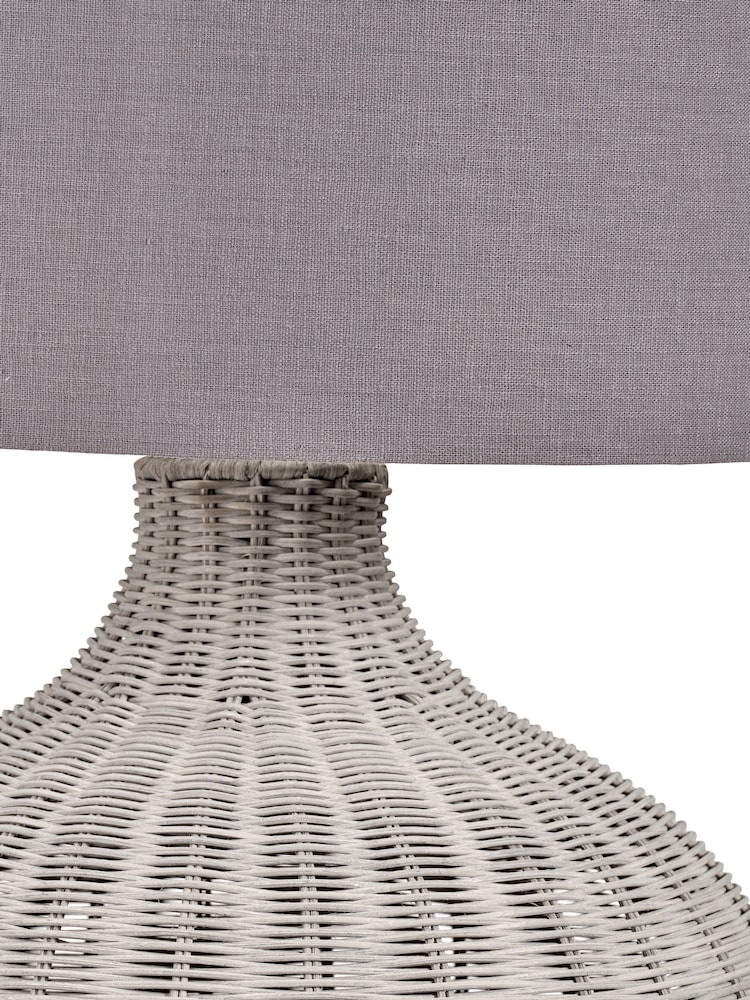 Pacific Light Grey Rattan Table Lamp - Image 6 of 6