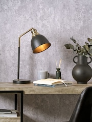 Pacific Black and Gold Task Table Lamp - Image 1 of 6