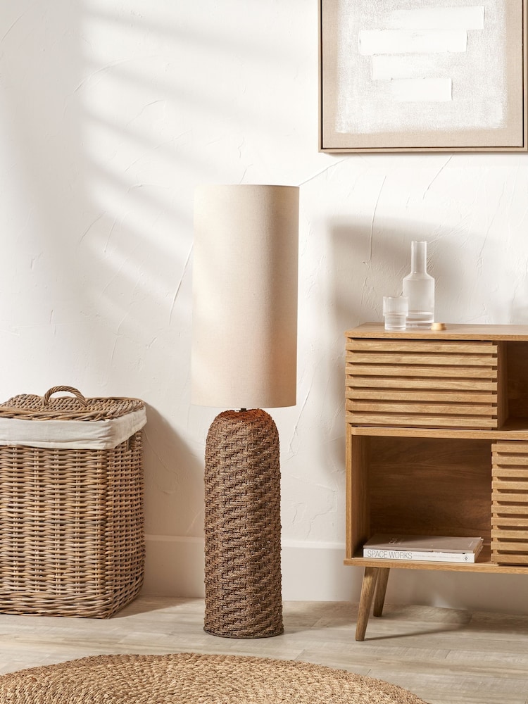Pacific Brown Seagrass Floor Lamp - Image 1 of 6
