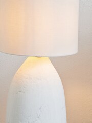 Pacific White Vintage Textured Ceramic Floor Lamp - Image 2 of 6