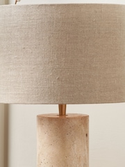 Pacific Natural Limestone Cylinder Table Lamp - Image 2 of 6