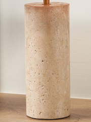 Pacific Natural Limestone Cylinder Table Lamp - Image 3 of 6