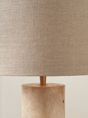 Pacific Natural Limestone Cylinder Table Lamp - Image 4 of 6