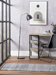 Pacific Black and Gold Task Floor Lamp - Image 1 of 6