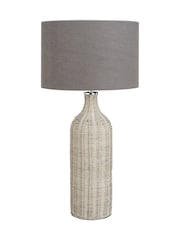 Pacific Light Grey Rattan Bottle Table Lamp - Image 5 of 6