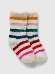 Gap White Stripe Unicorn Cosy Fluffy Socks (Newborn-5yrs) - Image 1 of 1