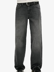 Superdry Black Mid Rise Wide Leg 100% Cotton Jeans - Image 4 of 6