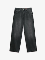 Superdry Black Mid Rise Wide Leg 100% Cotton Jeans - Image 6 of 6