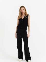 Черный - Chinti and Parker Wool Cashmere Blend V-Neck Waistcoat - Image 1 of 4