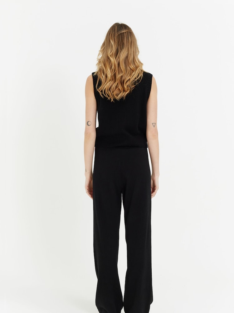 Черный - Chinti and Parker Wool Cashmere Blend V-Neck Waistcoat - Image 2 of 4