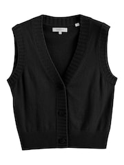 Черный - Chinti and Parker Wool Cashmere Blend V-Neck Waistcoat - Image 4 of 4
