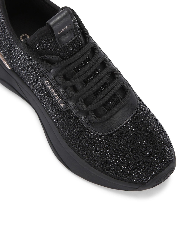 Buy Carvela Black Swift Jewel Runner Trainers from Next Gibraltar
