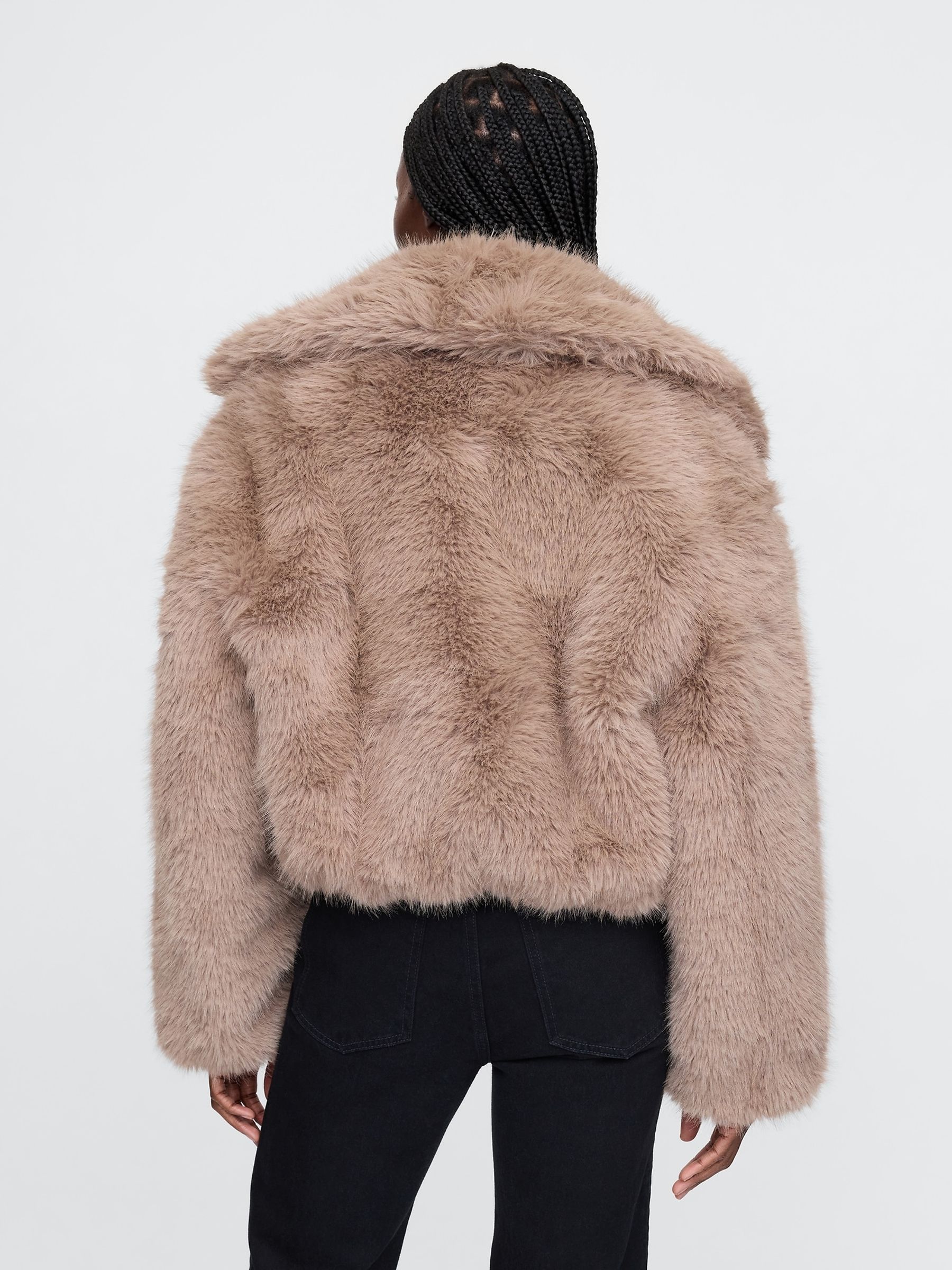 Gap pink fur coat store