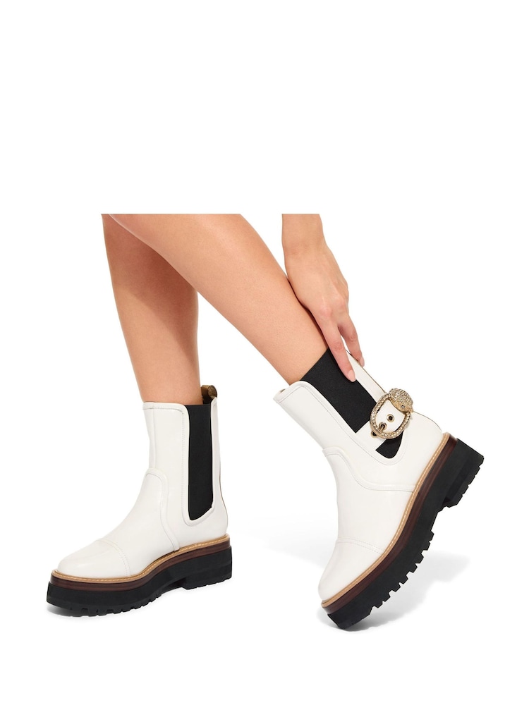 Kurt Geiger London Cream Mayfair Chelsea Boots - Image 1 of 1 Kurt Geiger London Cream Mayfair Chelsea Boots - Image 1 of 1