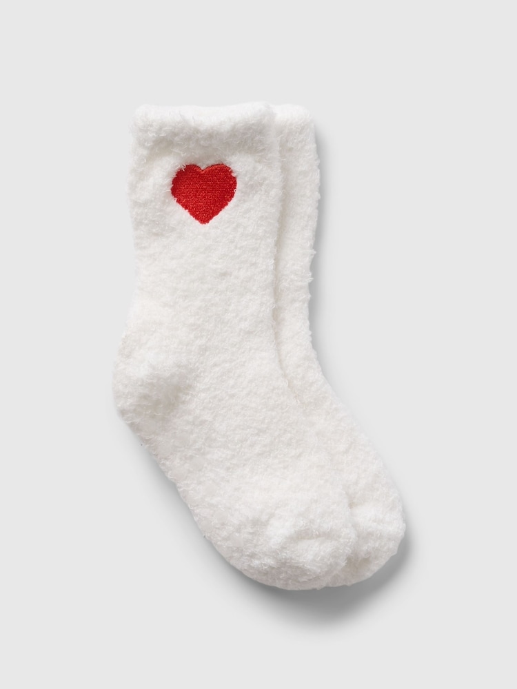 Gap White Heart Unicorn Cosy Fluffy Socks (Newborn-5yrs) - Image 1 of 1 Gap White Heart Unicorn Cosy Fluffy Socks (Newborn-5yrs) - Image 1 of 1