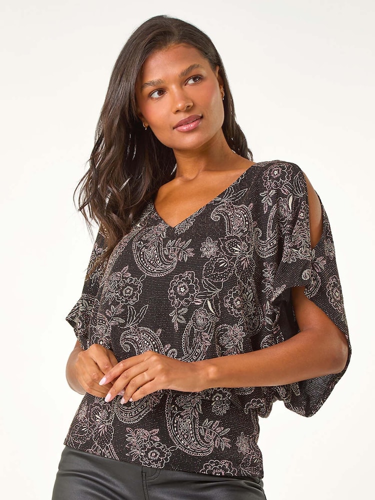 Top elástico con estampado brillante y bajo ajustado de Roman - Imagen 1 de 5 Top elástico con estampado brillante y bajo ajustado de Roman - Imagen 1 de 5
