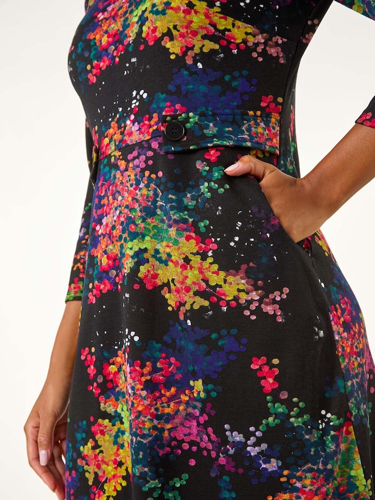 Vestido de punto roma con detalle de trabilla y estampado abstracto de Roman - Imagen 5 de 5 Vestido de punto roma con detalle de trabilla y estampado abstracto de Roman - Imagen 5 de 5