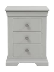 Cotswold Company Pebble Grey Chantilly 3 Drawer Bedside Table - Image 2 of 5