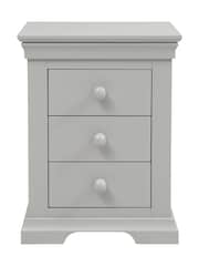 Cotswold Company Pebble Grey Chantilly 3 Drawer Bedside Table - Image 3 of 5