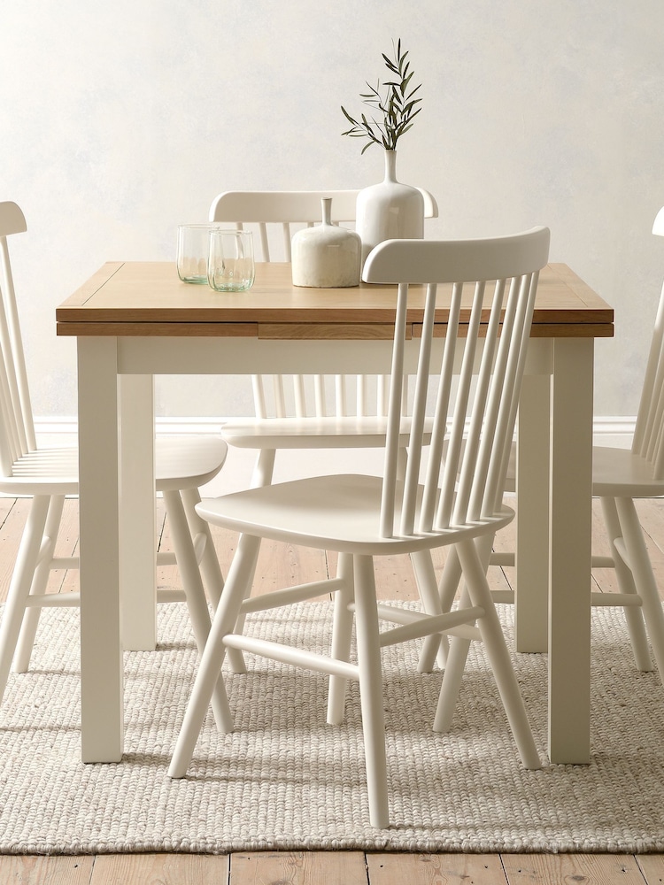 Cotswold Company Classic Cream 'Simply Cotswold' Square 2-4 Seater Extending Dining Table - Image 1 of 4