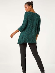 Roman Green Floral Paisley Print Tunic - Image 3 of 5